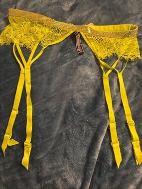 Victoria's Secret Neon Yellow Lace Garter Belt